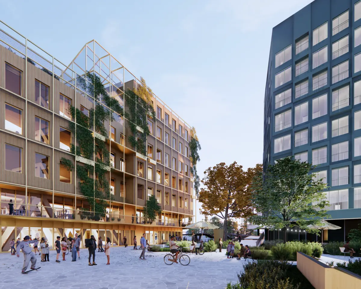 Diakonhjemmet Campus: torget mellom byggene.